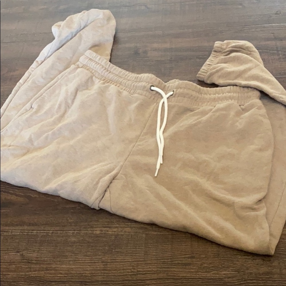 Tan cropped sweatpants